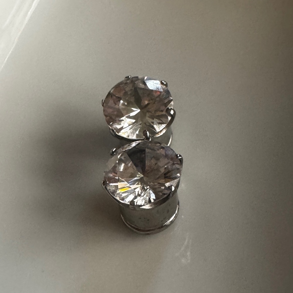 Elegant Silver plug Earrings